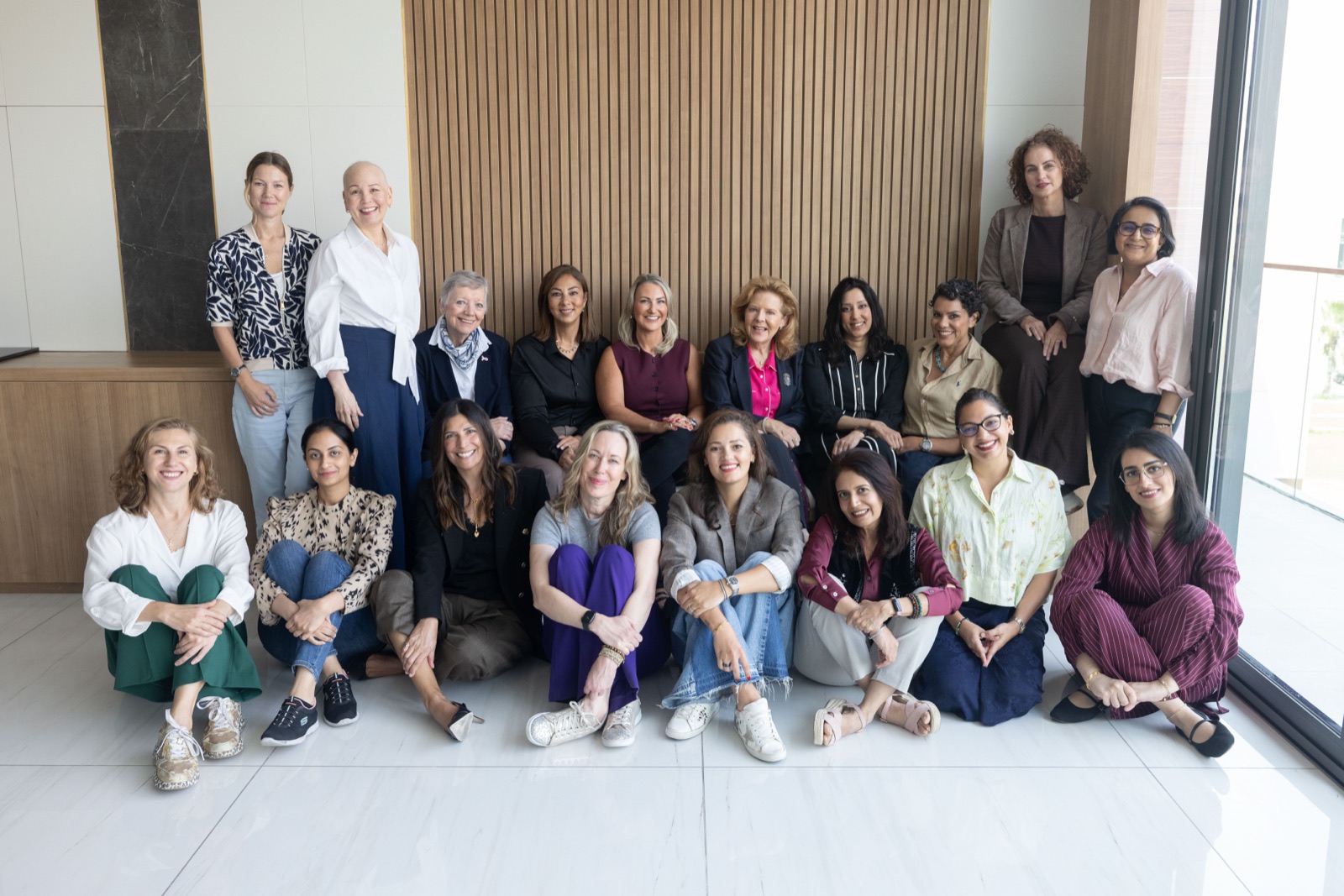 Breast cancer survivors from SEE Institute’s spokesperson programme, seated together